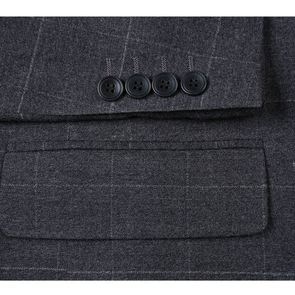 293-31 Men's Slim Fit Checked Suits - Image 6