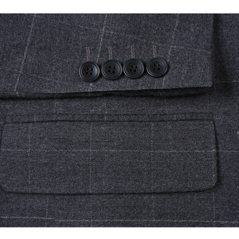 293-31 Men's Slim Fit Checked Suits - Image 6