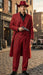 Men’s 1920s Red Zoot Suit – Long Mafia Gangster Three-Piece Vintage Outfit Zuit Pachuco Style