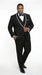 Men’s Black 1 Button Blazer with Shawl Lapel and White Trim, Formal Dinner Jacket Sport Coat