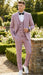 Men’s Dusty Rose Pink Pinstripe Three Piece Suit with Vest | Wedding and Party Formal Wear Prom or Church Suit