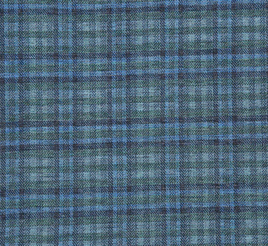 Half Canvas Slim Fit Blazer in Green Blue Check - Image 8