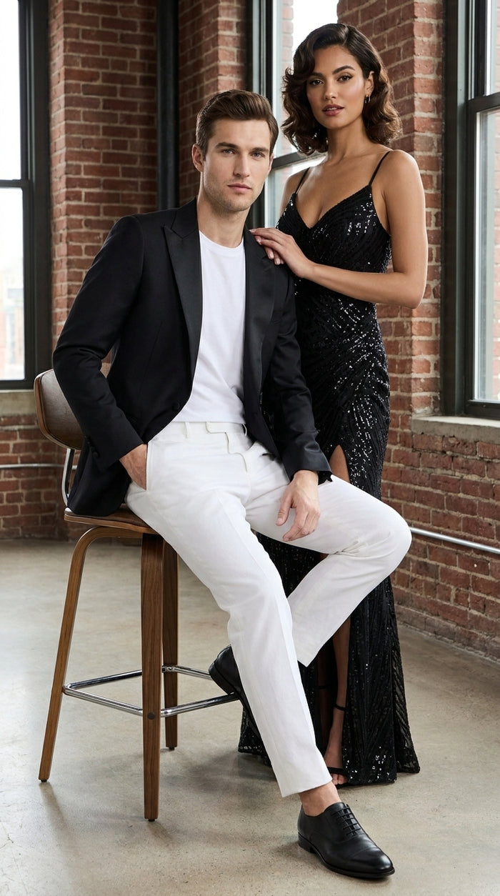 Men’s Classic Black Dinner Jacket – Satin Peak Lapel Formal Tuxedo Blazer