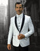 Mens Vested Polka Dot Tuxedo in White