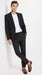Men’s Black Pinstripe 2-Piece Tuxedo Suit – Two-Button Jacket and Matching Formal Pants