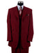 Mens 3 Button Peak Lapel Fashion Suit in Burgundy