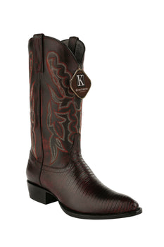 Mens King Exotic Teju Lizard Western Boots Black Cherry (4980718) - Image 8