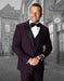 Mens Vested Wide Peak Lapel Prom Tuxedo in Burgundy