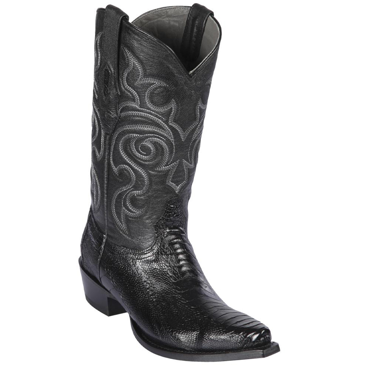 Black Ostrich Leg Boots