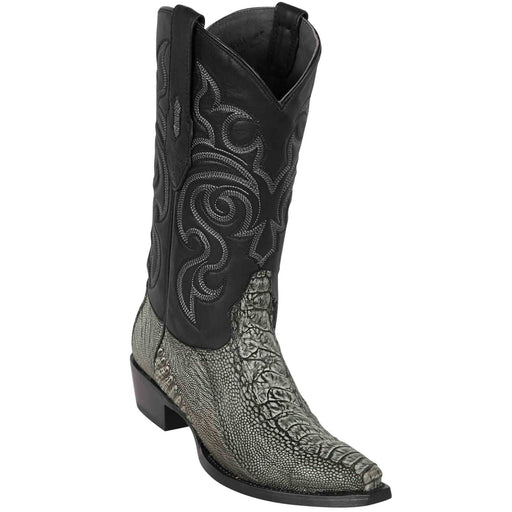 Rustic Black Ostrich Leg Boots