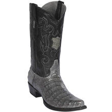 Grey Caiman Cowboy Boots - Snip Toe
