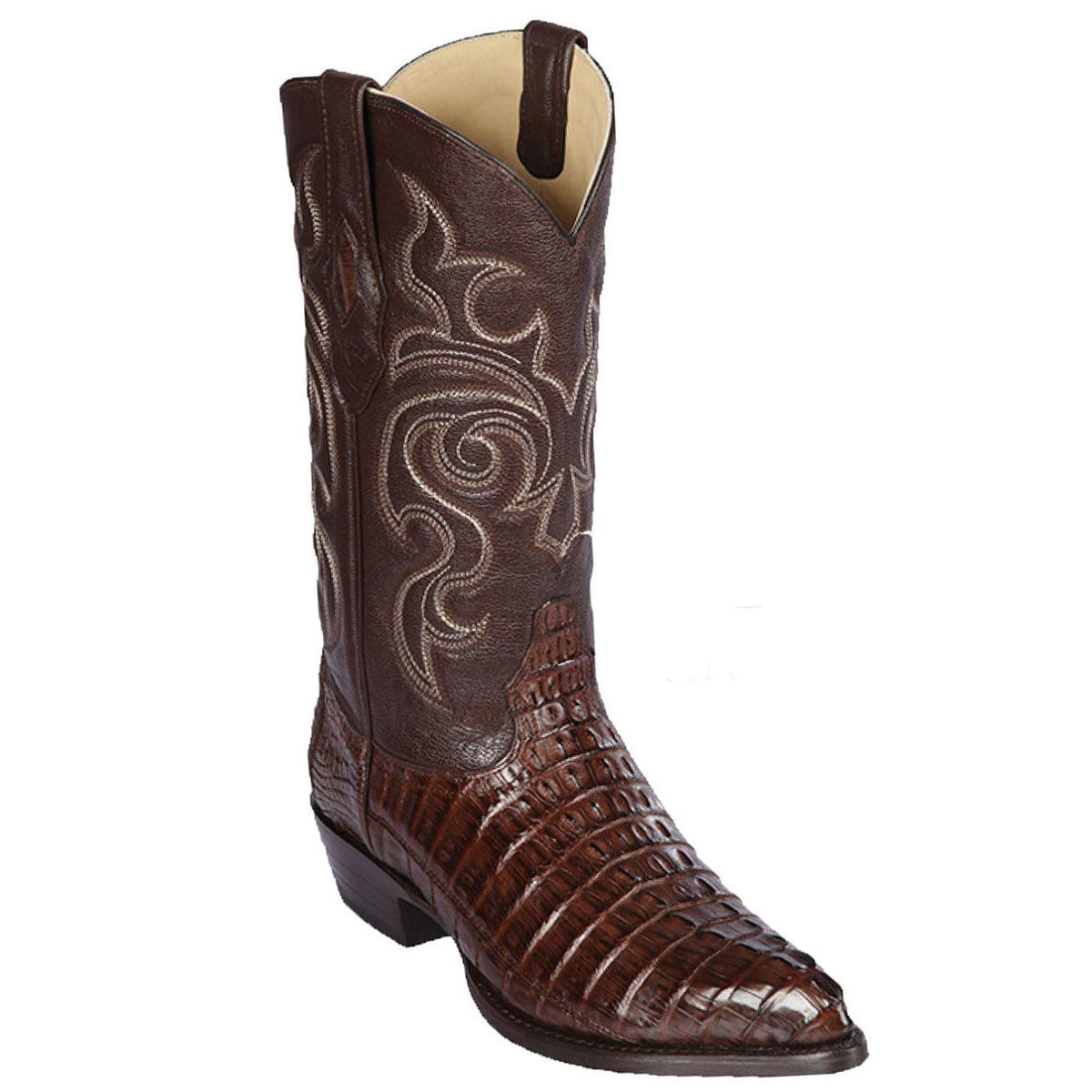 Phoenix Stone Brown Genuine Caiman Skin Cowboy western boots