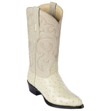Winter-White Ostrich Cowboy Boots 