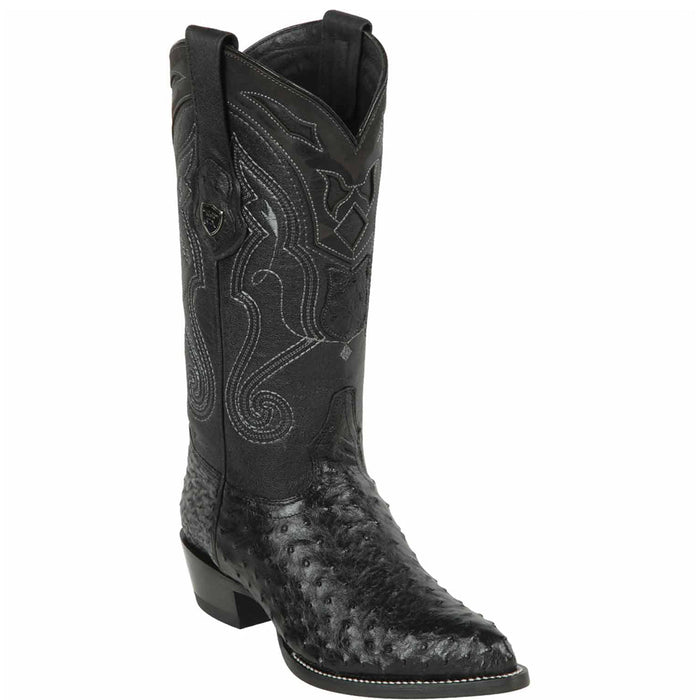 Men's Black Ostrich Boots