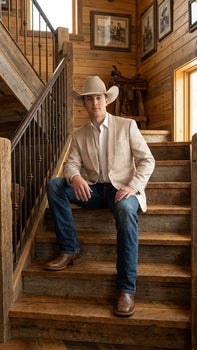 Men’s Tan Khaki Beige Cream Champaign Paisley Western Blazer Jacket, Embossed Dress Sport Coat for Wedding Party Rodeo Style