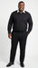 Men’s Black Dress Shirt with White Contrast Collar | French Cuff Cotton Poplin Formal Button-Up Shirt