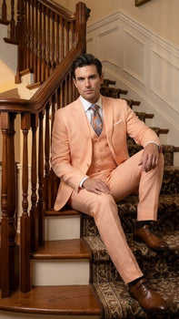 Men’s peach suit-3 piece suit for men