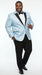 Men’s Baby Blue Tuxedo Blazer with Black Lapel – Formal Dinner Jacket for Wedding, Prom and Evening Events  in Sky Light Blue Color