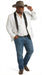 Men’s White Cowboy Blazer with Black Satin Lapel – Western Formal Tuxedo Style Jacket