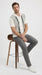 Mens White and Charcoal Gray Stripe Walking Suit Plus Matching Pants – Short Sleeve Button Shirt and Pants Casual Summer Outfit for Travel, Vacation and Everyday Wear