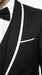 Men’s Black 1 Button Blazer with Shawl Lapel and White Trim, Formal Dinner Jacket Sport Coat