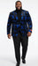 Men’s Black and Royal Blue Patterned Blazer – Paisley Floral Sport Coat Prom Jacket
