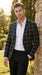 Men’s Black Windowpane Check Blazer – Black Plaid Formal Blazer Jacket for Business, Wedding and Smart Casual Style