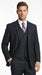 Italian Made By Statment - 100% Wool Fabric Super 150's  Banker Pinstripe in Navy Charcoal Black 2 Button Suit Modern Fit 2 Buttons Notch Lapel