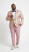 Men’s Rose Gold Pink Prom Tuxedo Suit – Slim Fit Paisley Pattern Formal Tuxedo Suit for Prom, Wedding and Special Events