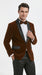 Men’s Brown Camel Bronze Velvet Tuxedo Jacket, Shawl Lapel Wedding Prom Dinner Blazer - Blazer Sportcoat