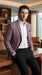 Mens Dusty Rose Mauve Pink with Tint of Blue Plaid Sport Coat Blazer – Classic Check Pattern Casual Blazer Jacket for Business Casual, Wedding