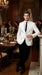 Men’s White Disco Blazer 1980s Sequin Style Jacket – Lapel Collar Party Blazer, Formal Evening Wear, Halloween Masquerade Club Outfit