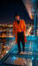 Men’s halloween Costume Orange Long Zoot Suit Set With Black Shirt and Black Pants included