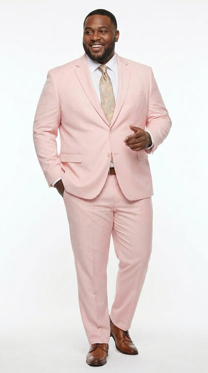 Men’s Light Pink 2 Piece Suit, Formal Dress Suit for Weddings, Prom, Parties, Summer Events Slim Fitted By Vitali