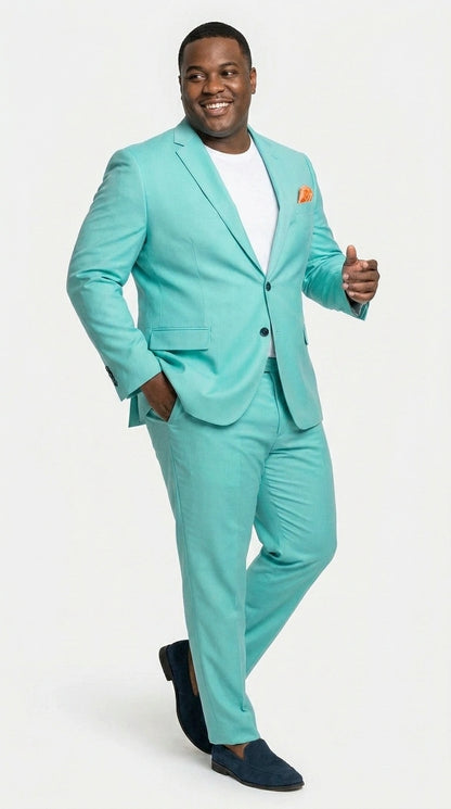 Men’s Turquoise 2 Piece Suit with Jacket and Pants, Formal Wedding Suit for Prom, Parties, Summer Events, and Special Occasions Modern Fit