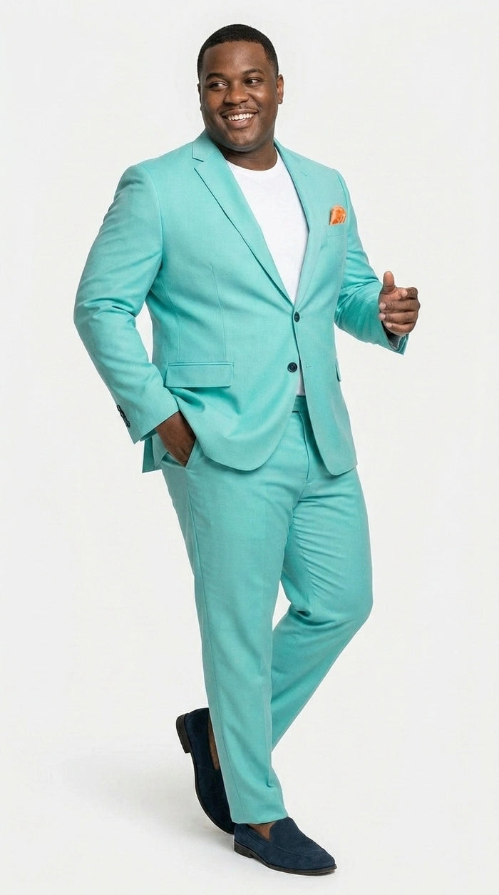 Men’s Turquoise 2 Piece Suit with Jacket and Pants, Formal Wedding Suit for Prom, Parties, Summer Events, and Special Occasions Modern Fit
