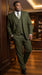 Men’s Olive 3 Piece Suit with Blazer, Vest and Pants, Formal Wedding Business Dress Suit