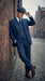Men’s Blue 3 Piece Suit, Thomas Shelby Inspired Vintage Formal Suit Herringbone Tweed 1920s fabric