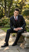 Men’s Black Shiny 3 Piece Tuxedo Groom Suit, Formal Vest Suit for Weddings, Prom, Black Tie Events, Black Lapel