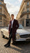 Men’s Burgundy Long Coat – Classic Fit Wool Blend Overcoat - Topcoat Full length