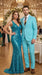 Men’s Aqua Blue 2 Piece 2 Button Suit, Formal Dress Suit for Weddings, Prom, Parties, Summer Events, Turquoise Light blue