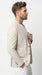 Men’s Beige Seersucker Summer Blazer, Lightweight Striped Sport Coat for Weddings, Parties, Beach Events in Tan Color
