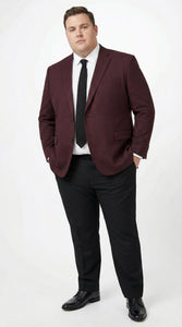 Men’s Burgundy Pinstripe Blazer – Classic Tailored Formal Jacket for Business, Office and Evening Wear