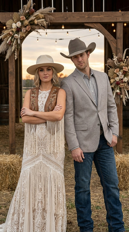 Mens Textured  Light Grey Western Blazer – Cowboy Style Casual Sport Coat for Men Classic Western Jacket
