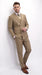 Men’s Statement Brand Caramel Khaki Double Breasted Wool Suit, Designer Formal Business Suit Set Wool Suit in Camel Color