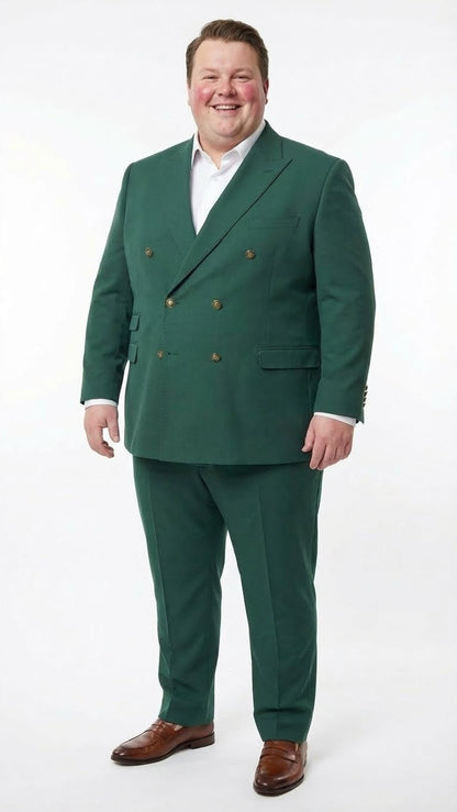 Vitali Brand Men’s Emerald Green Double Breasted Suit – Side Vented Modern Fit