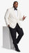 Men’s Vintage Hollywood Ivory Tuxedo – Black Shawl Lapel Wedding, Prom and Formal Dinner Jacket with Black Pants