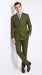 Men’s Olive Green Double-Breasted Suit – Classic Peak Lapel Wedding, Business Hunter Color
