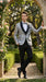 Mens Black and Silver Floral Tuxedo – Luxury Patterned Wedding, Prom and Formal Dinner Tuxedo