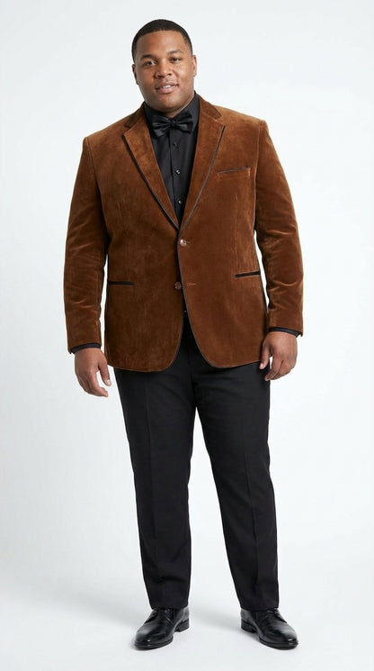 Brown Tuxedo Velvet Blazer for Men | Classic Formal Party and Evening Wear Dinner Jacket - Image 9
